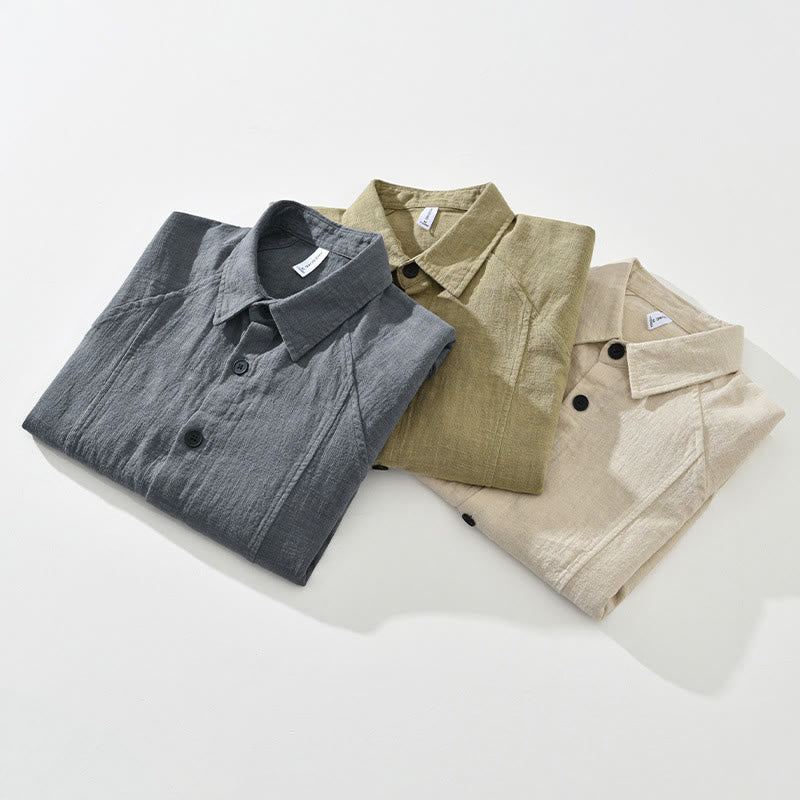 Tactile Ramie Cotton Structured Long-Sleeve Meditation Shirt