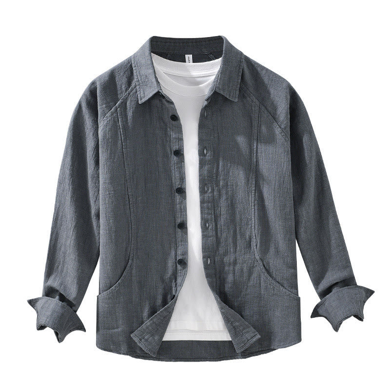 Tactile Ramie Cotton Structured Long-Sleeve Meditation Shirt