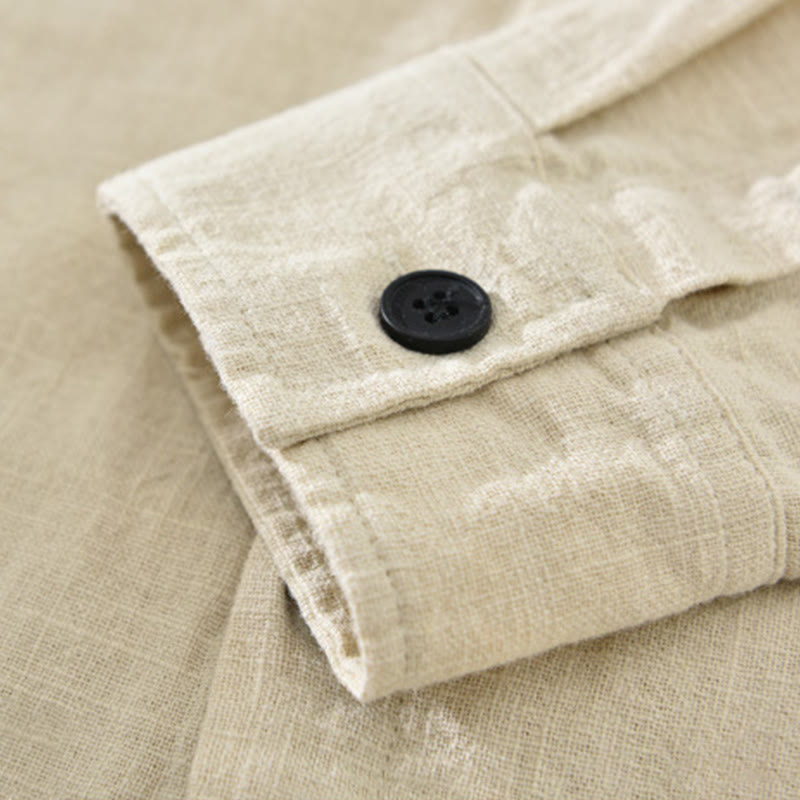 Tactile Ramie Cotton Structured Long-Sleeve Meditation Shirt