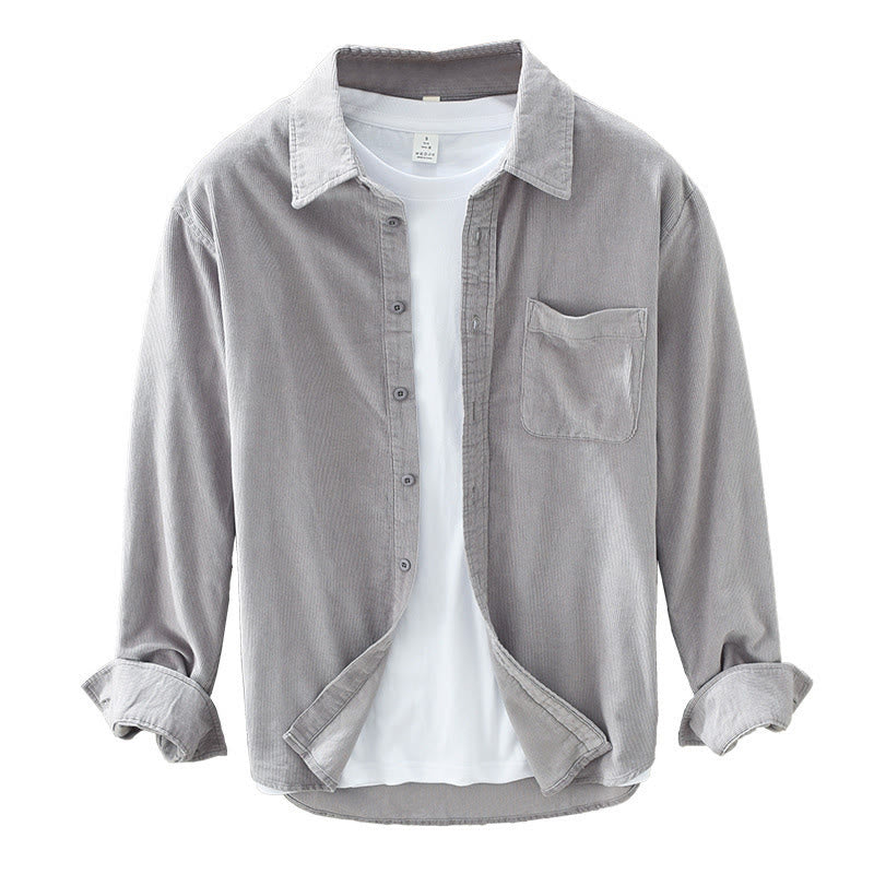 Pure Cotton Corduroy Structured Grounding Men's Jacket