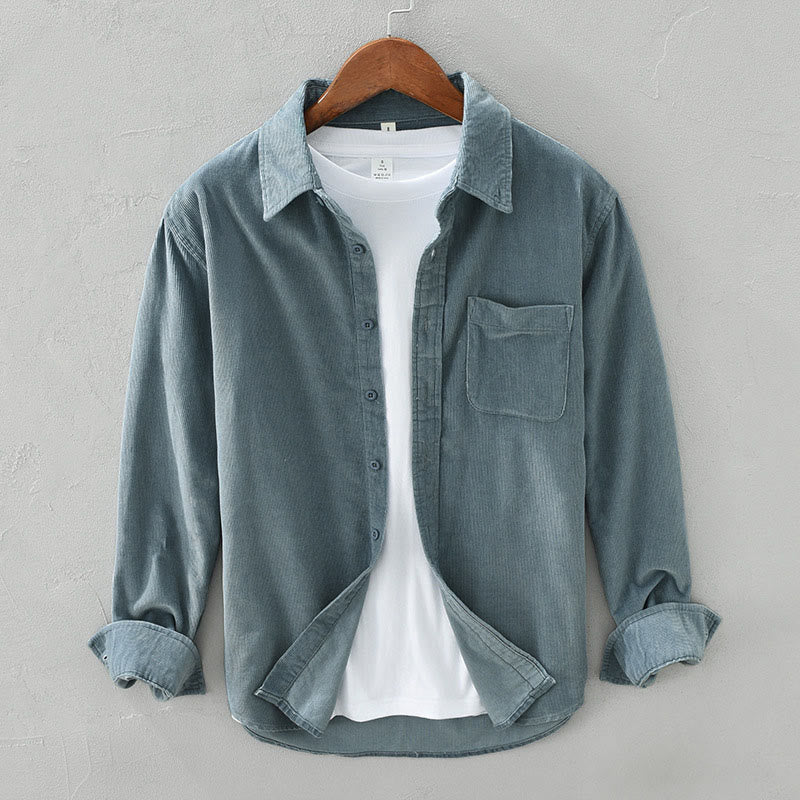 Pure Cotton Corduroy Structured Grounding Men's Jacket