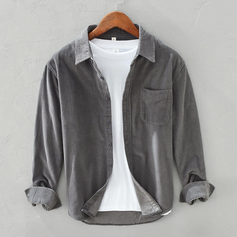 Pure Cotton Corduroy Structured Grounding Men's Jacket