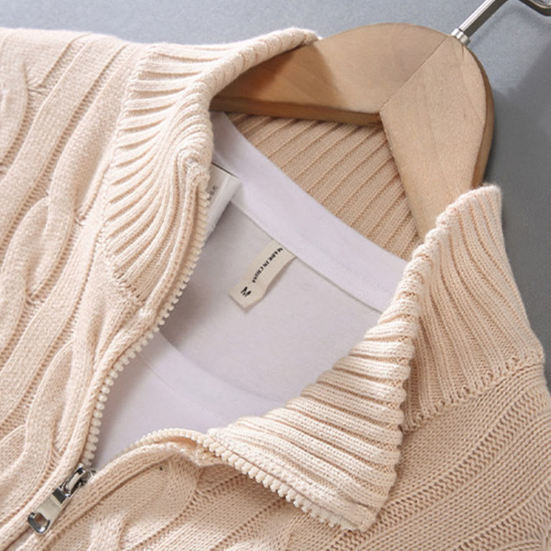 Textured Cotton High-Neck Thermal Meditation Men's Sweater