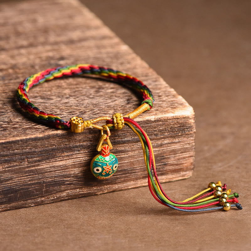 Hand-Braided Red String Pixiu & Endless Knot Gold Accent Family Bracelet