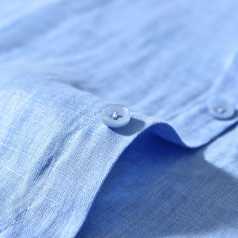 Breathable Linen Stand-Collar Long-Sleeve Meditation Shirt