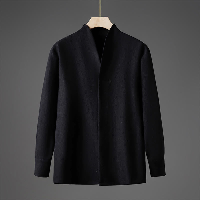 Solid Fall Long Sleeve Hidden Half Button Design Men's Shirts