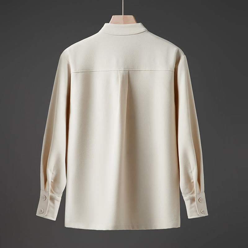 Solid Fall Long Sleeve Hidden Half Button Design Men's Shirts