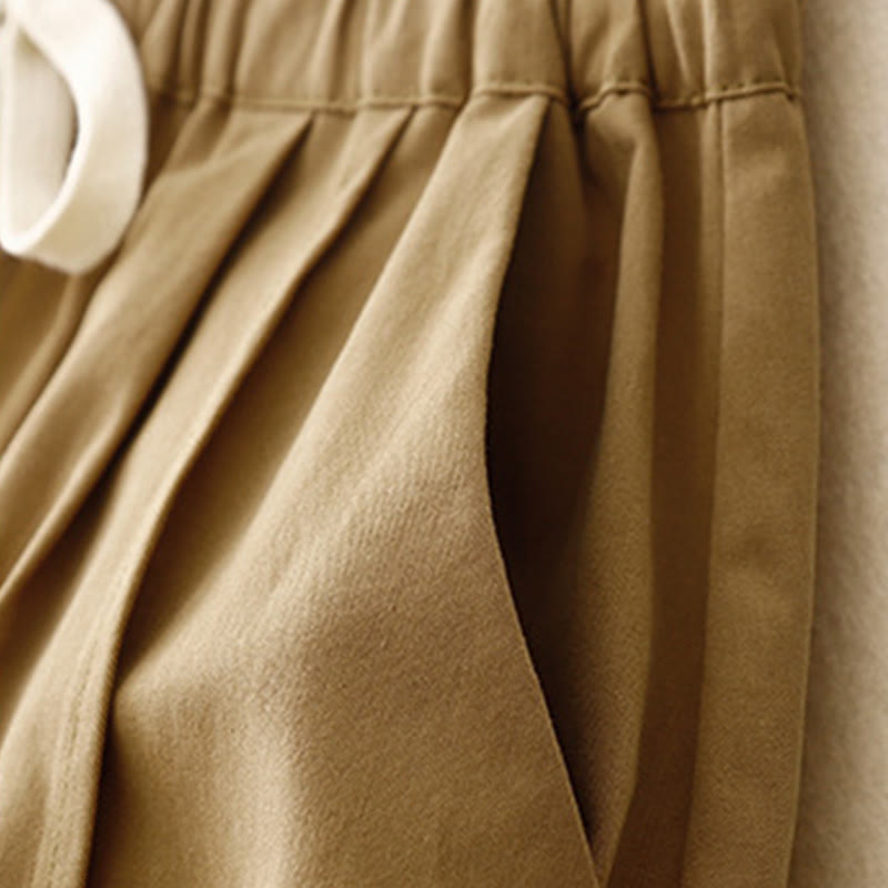 Breathable Cotton-Blend Elastic Waist Harem Meditation Pants