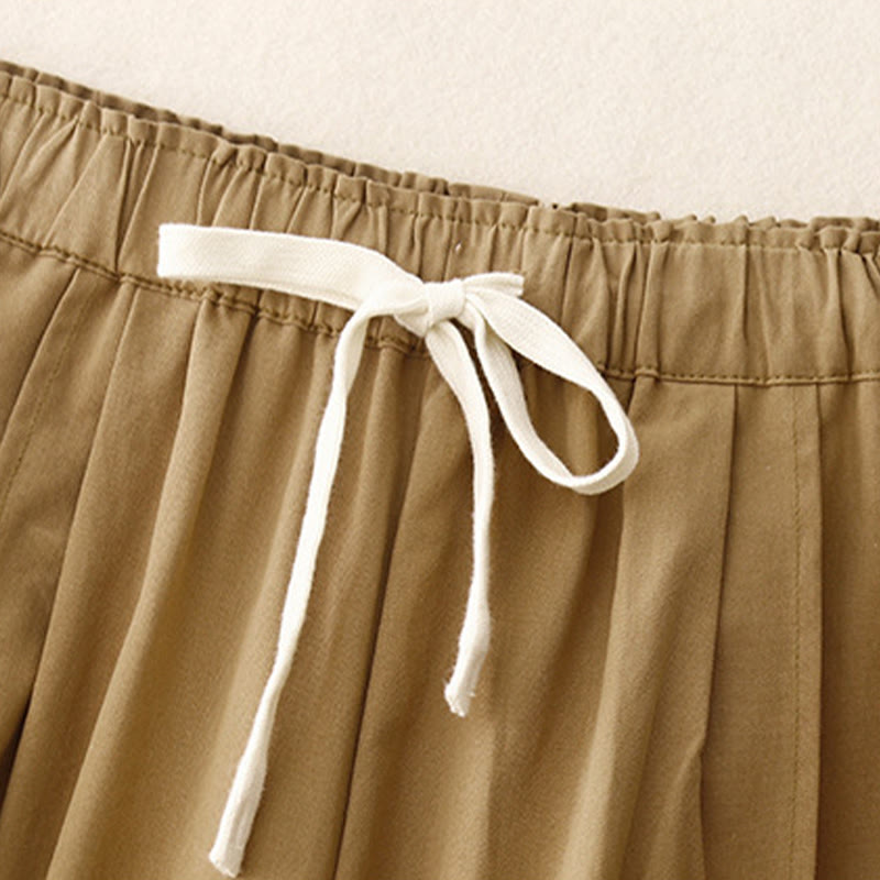 Breathable Cotton-Blend Elastic Waist Harem Meditation Pants