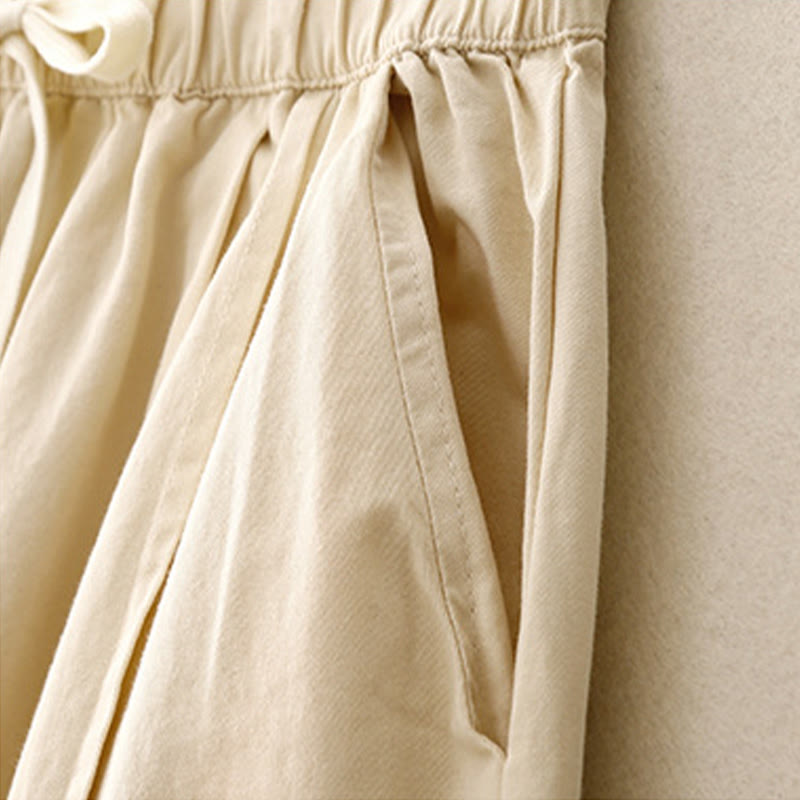 Breathable Cotton-Blend Elastic Waist Harem Meditation Pants