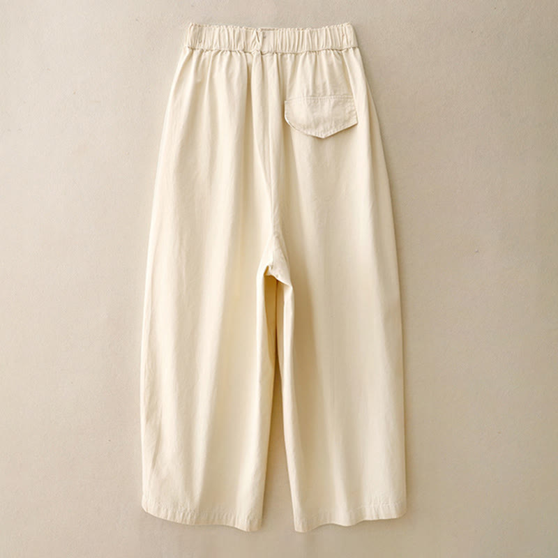 Breathable Cotton-Blend Elastic Waist Harem Meditation Pants