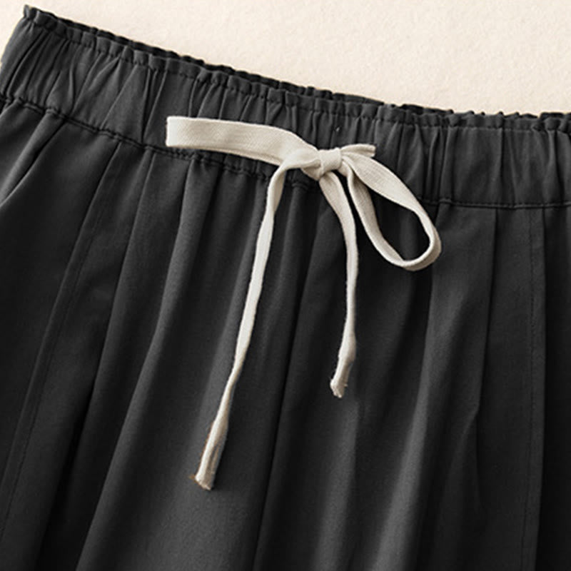 Breathable Cotton-Blend Elastic Waist Harem Meditation Pants