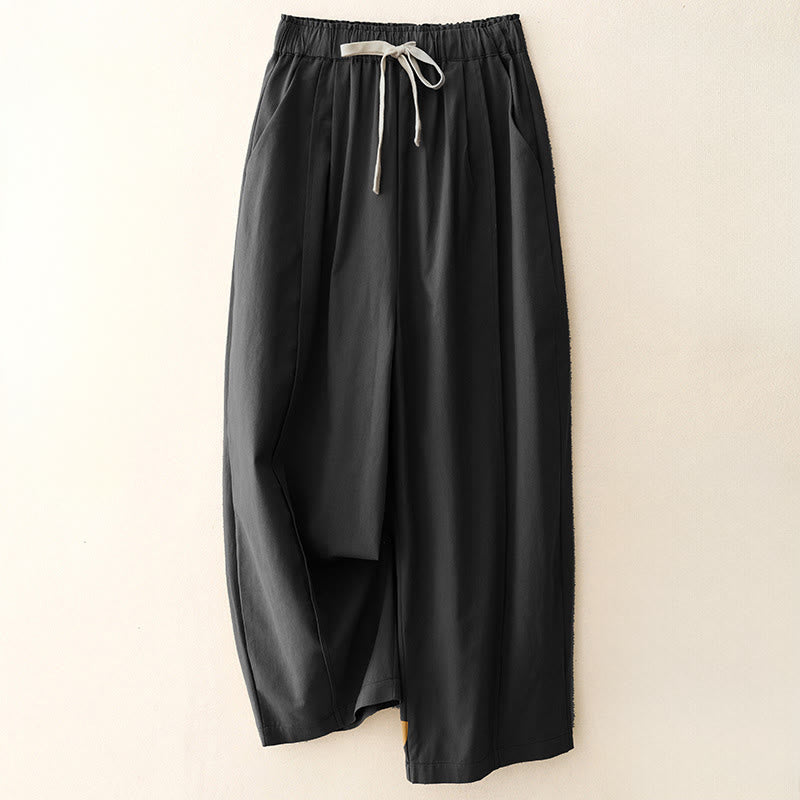 Breathable Cotton-Blend Elastic Waist Harem Meditation Pants