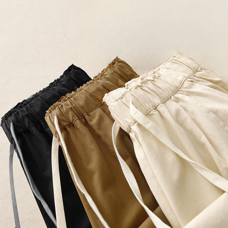 Breathable Cotton-Blend Elastic Waist Harem Meditation Pants