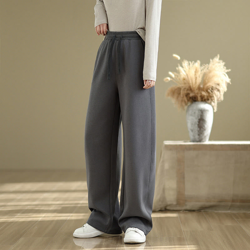 Breathable Cotton Straight-Leg Meditation Trousers with Pockets
