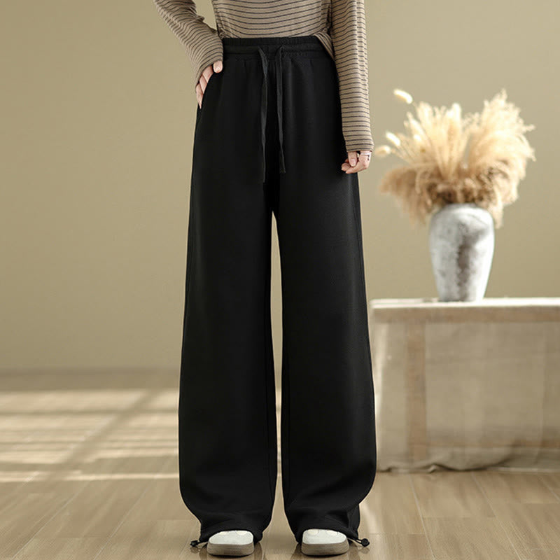 Breathable Cotton Straight-Leg Meditation Trousers with Pockets