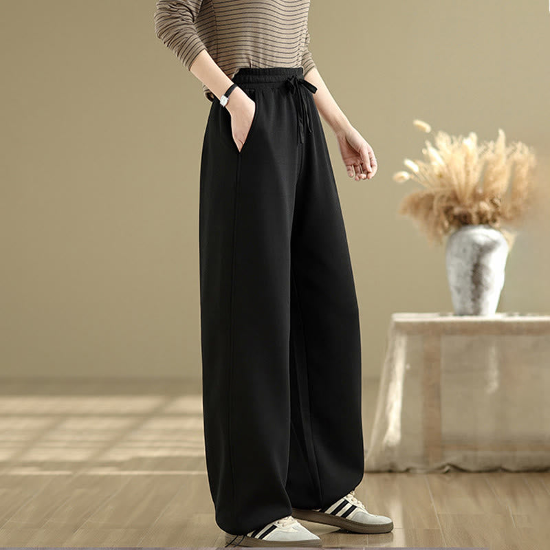 Breathable Cotton Straight-Leg Meditation Trousers with Pockets