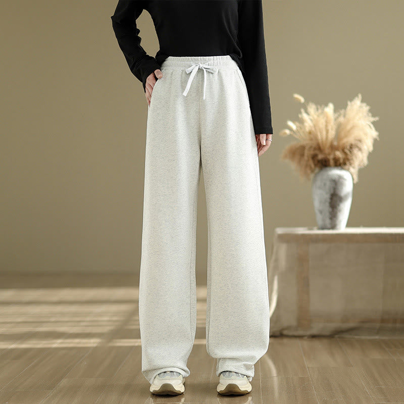 Breathable Cotton Straight-Leg Meditation Trousers with Pockets