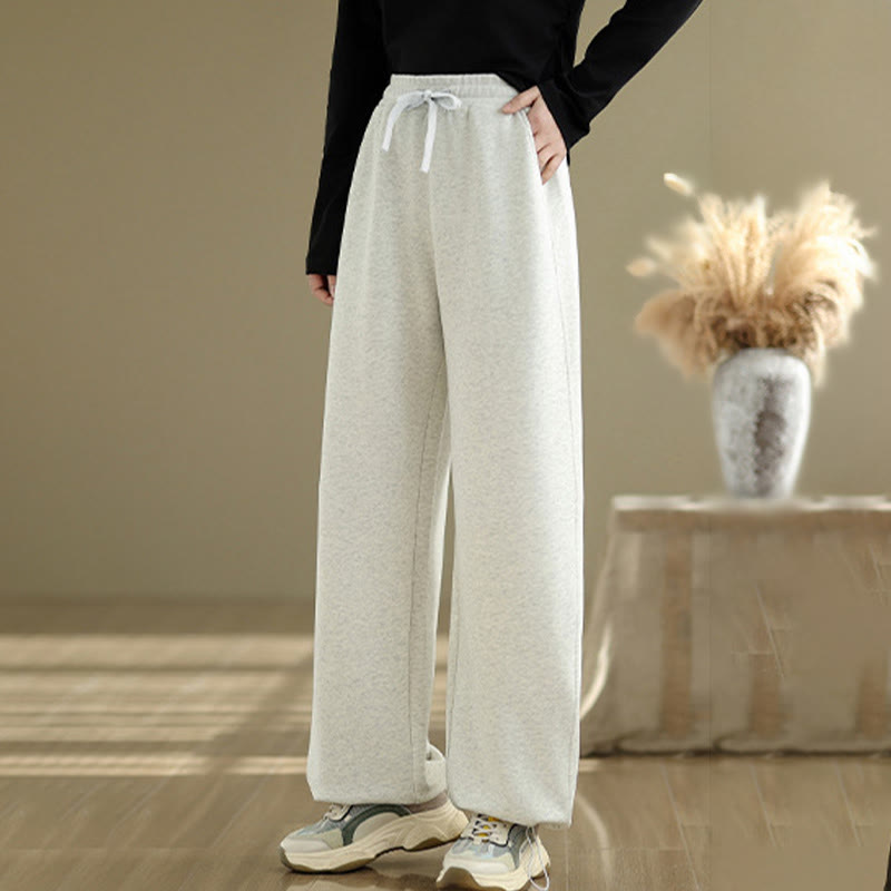 Breathable Cotton Straight-Leg Meditation Trousers with Pockets