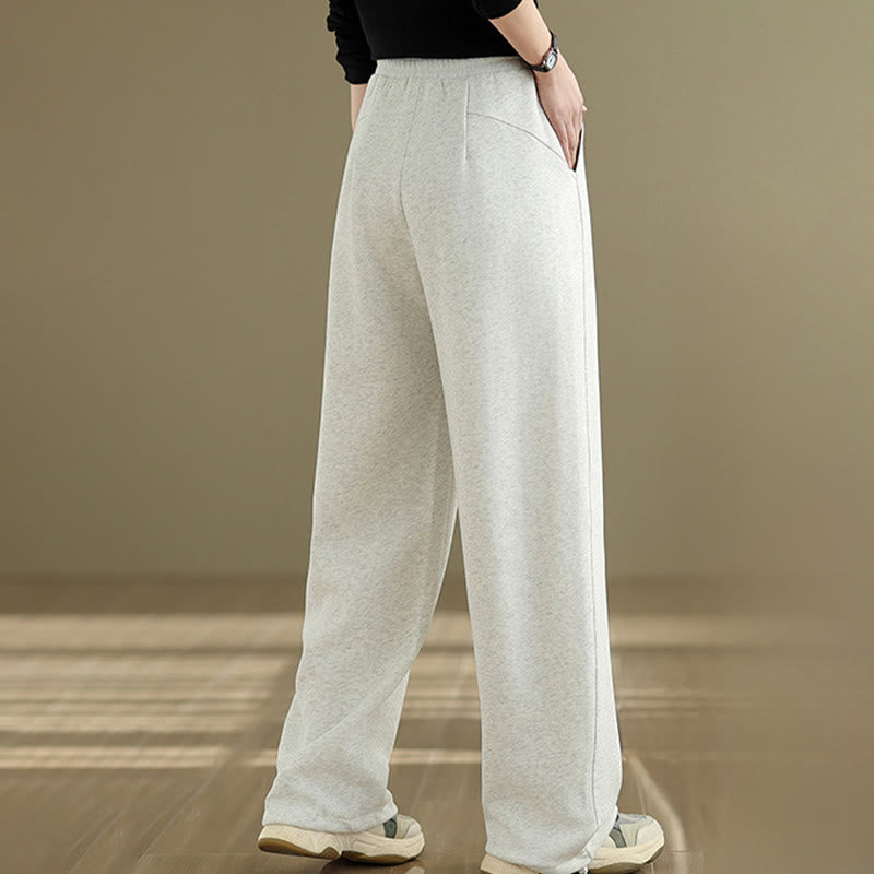 Breathable Cotton Straight-Leg Meditation Trousers with Pockets