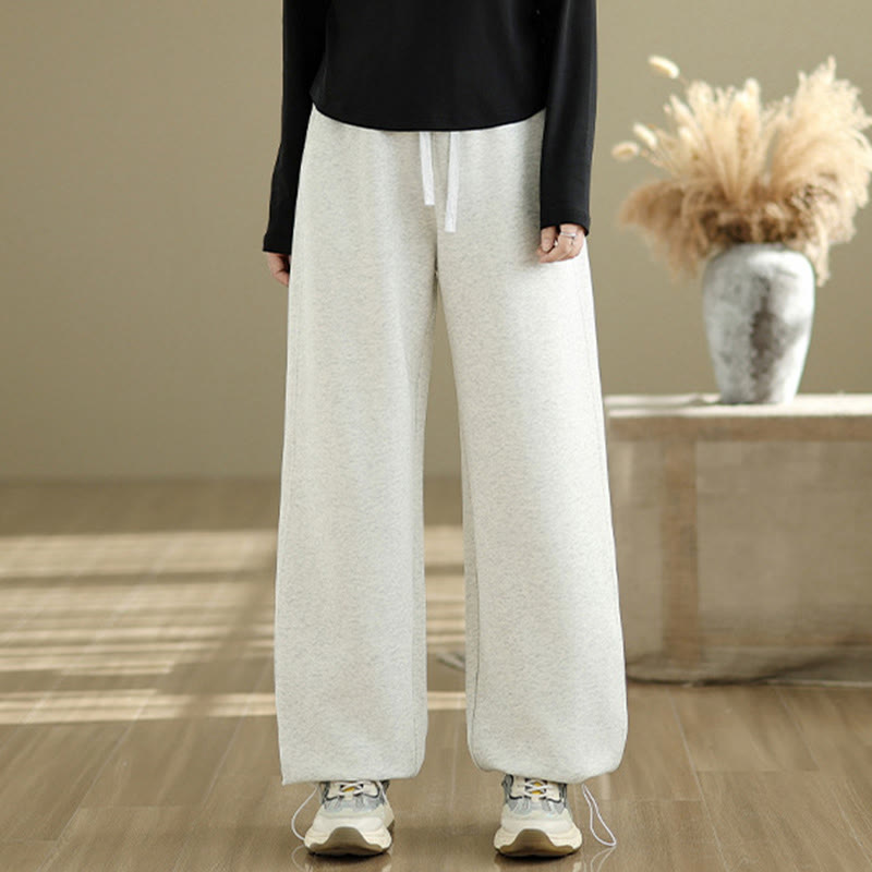 Breathable Cotton Straight-Leg Meditation Trousers with Pockets
