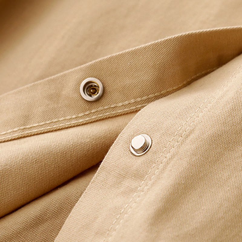 Minimalist Cotton Stand Collar Long Sleeve Meditation Shirt