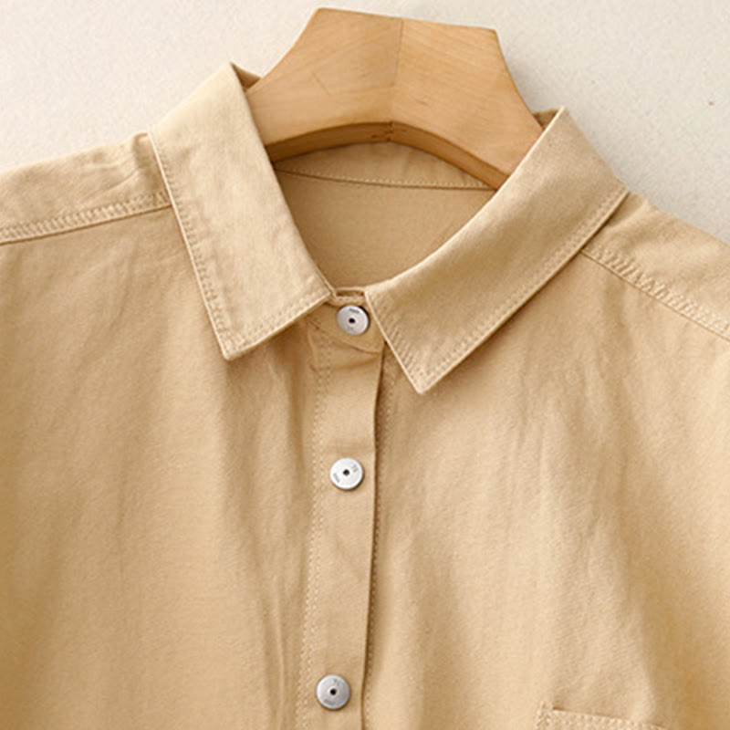 Minimalist Cotton Stand Collar Long Sleeve Meditation Shirt