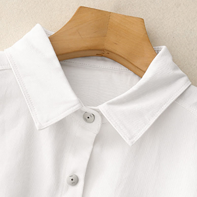 Minimalist Cotton Stand Collar Long Sleeve Meditation Shirt