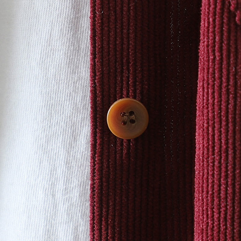 Tactile Cotton Corduroy Stand Collar Grounding Jacket