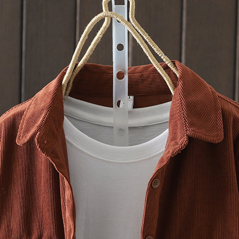 Tactile Cotton Corduroy Stand Collar Grounding Jacket