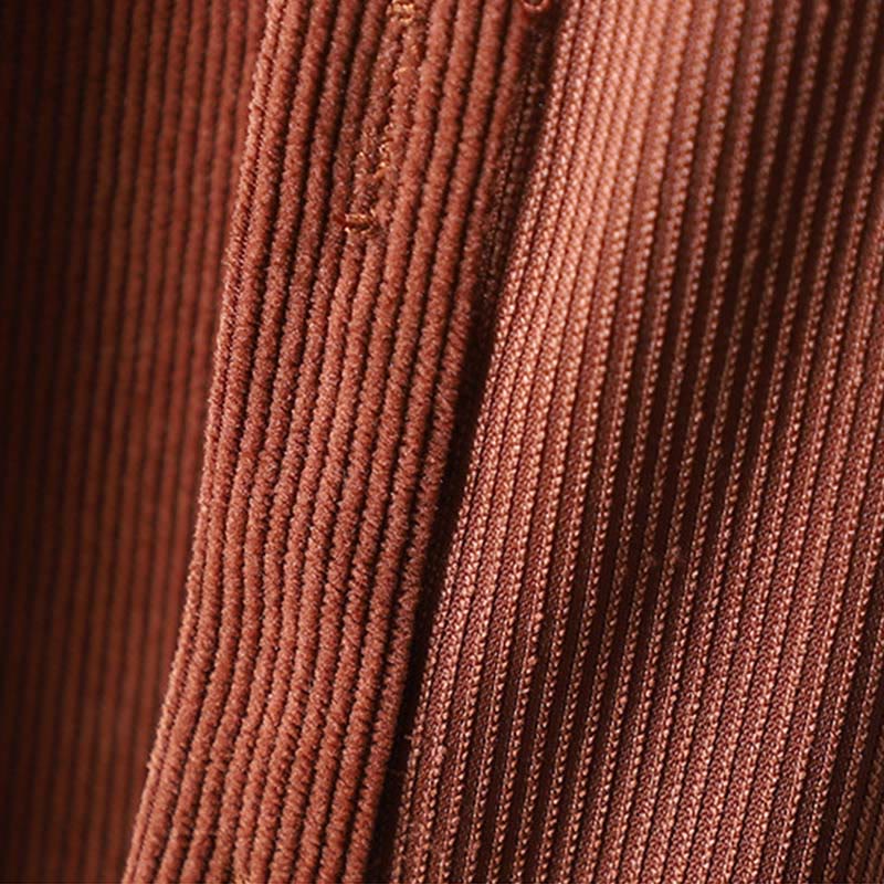 Tactile Cotton Corduroy Stand Collar Grounding Jacket