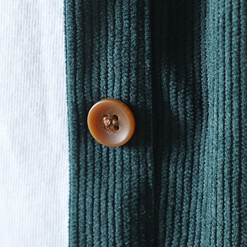 Tactile Cotton Corduroy Stand Collar Grounding Jacket