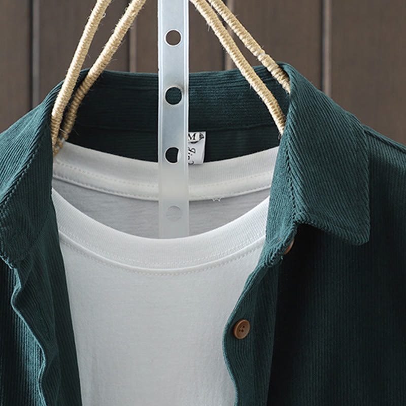 Tactile Cotton Corduroy Stand Collar Grounding Jacket