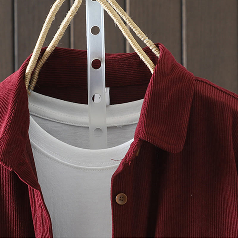Tactile Cotton Corduroy Stand Collar Grounding Jacket