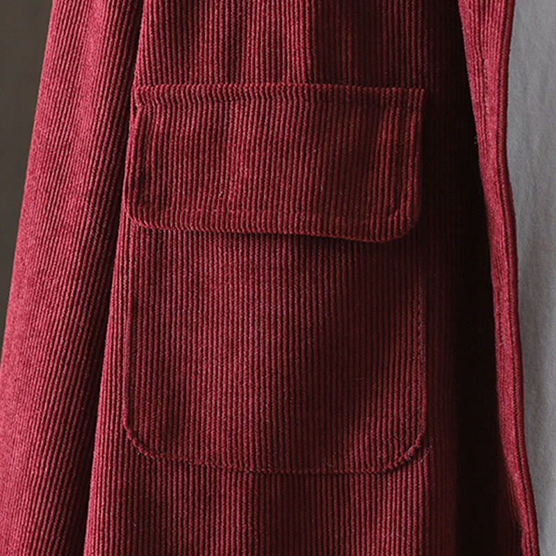 Tactile Cotton Corduroy Stand Collar Grounding Jacket