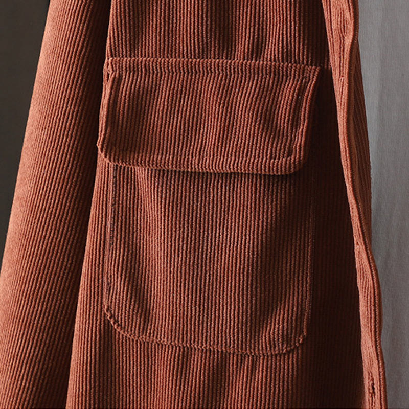 Tactile Cotton Corduroy Stand Collar Grounding Jacket