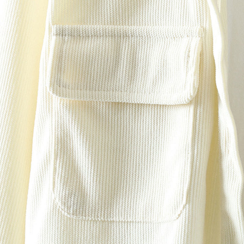 Tactile Cotton Corduroy Stand Collar Grounding Jacket