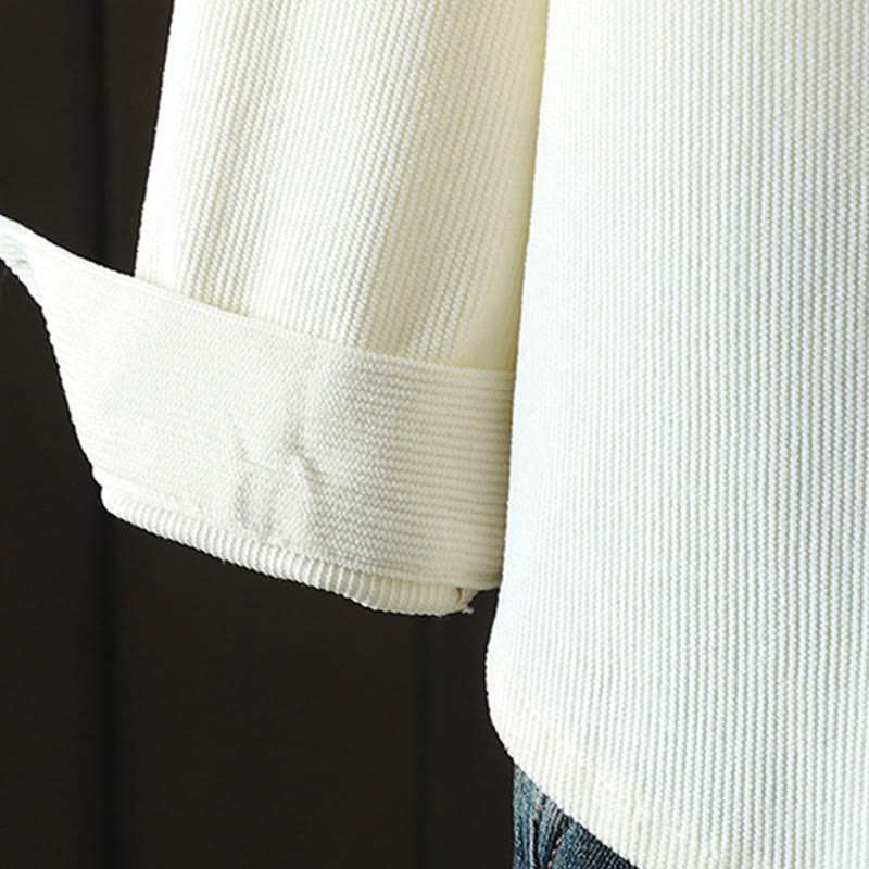 Tactile Cotton Corduroy Stand Collar Grounding Jacket