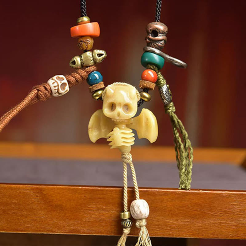 Tibetan Skull The Lord of the Corpse Forest New Beginning Rope Necklace Pendant