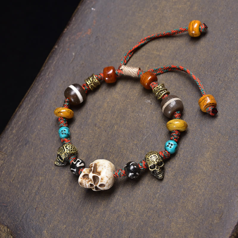 Tibet Bone Beads Coconut Shell The Lord of the Corpse Forest Happiness Bracelet