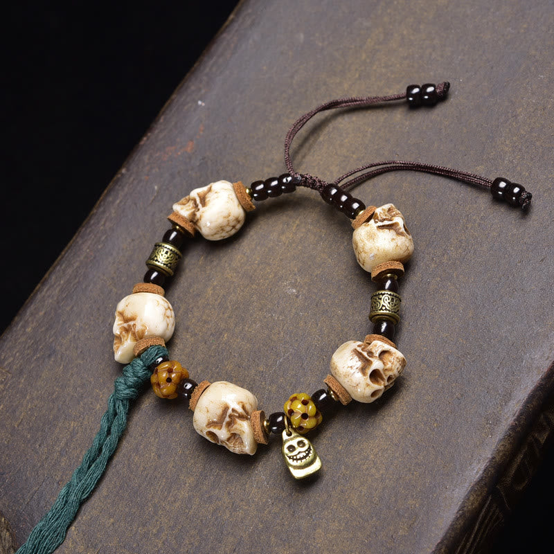 Tibet Bone Beads Coconut Shell The Lord of the Corpse Forest Happiness Bracelet