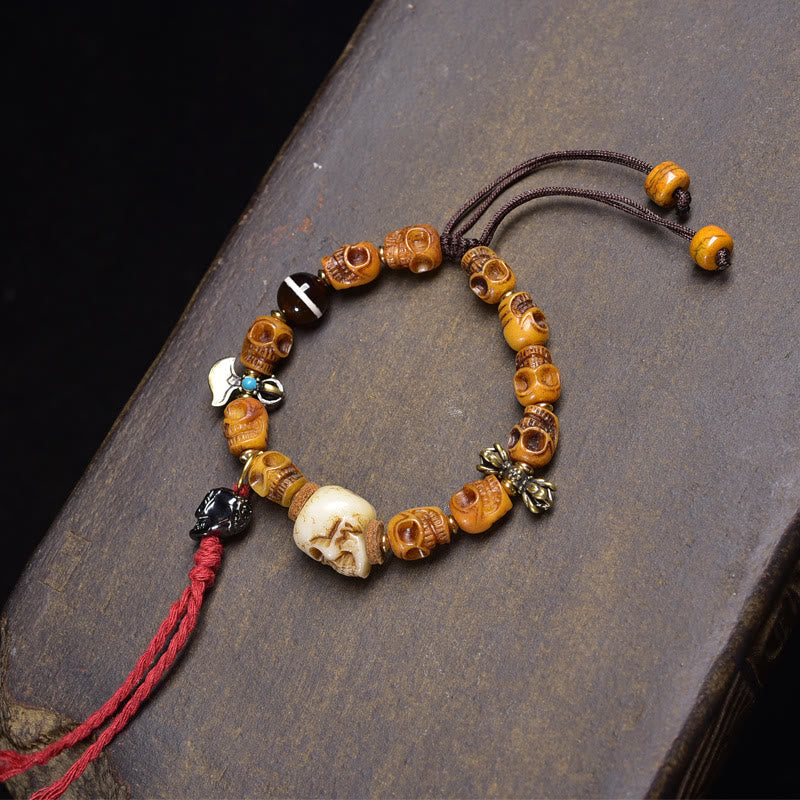 Tibet Bone Beads Coconut Shell The Lord of the Corpse Forest Happiness Bracelet