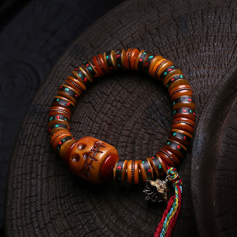 Tibet Bone Beads The Lord Of The Corpse Forest Reminders of Our Impermanence Bracelet