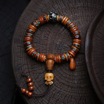Tibet Bone Beads The Lord Of The Corpse Forest Reminders of Our Impermanence Bracelet