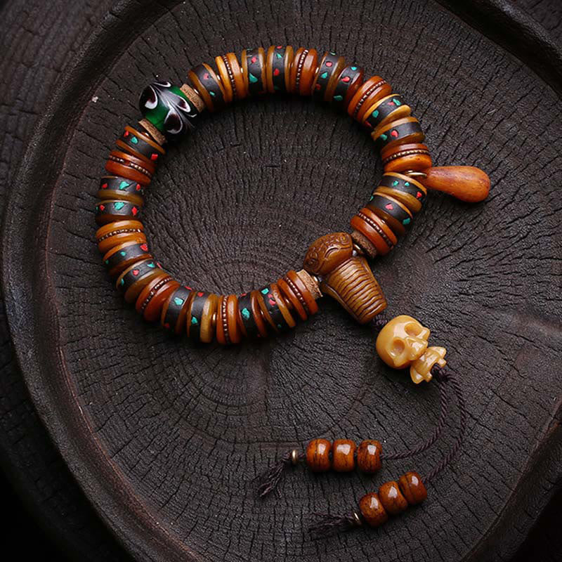 Tibet Bone Beads The Lord Of The Corpse Forest Reminders of Our Impermanence Bracelet