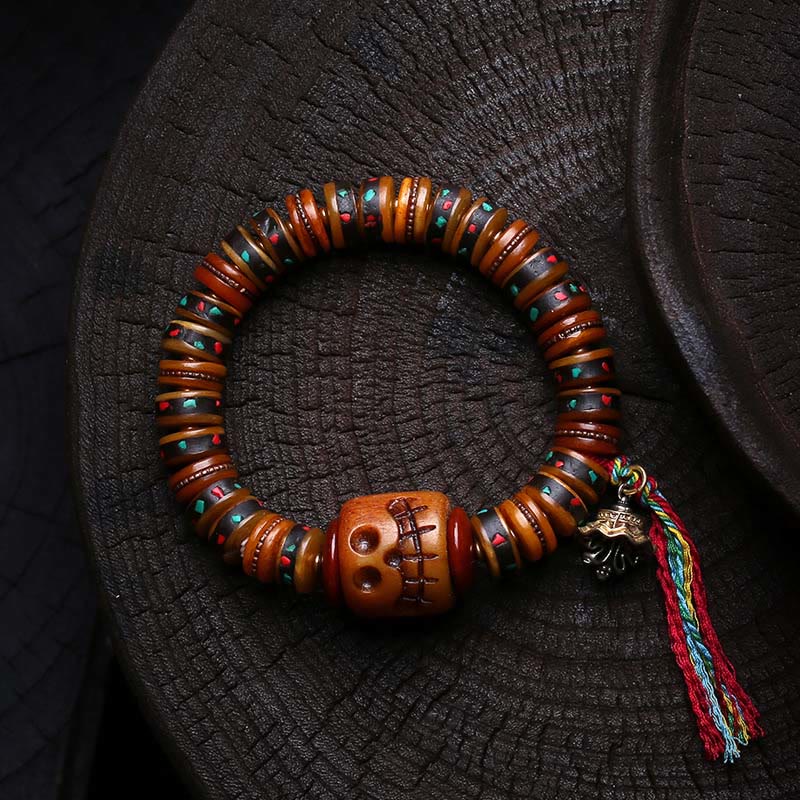 Tibet Bone Beads The Lord Of The Corpse Forest Reminders of Our Impermanence Bracelet