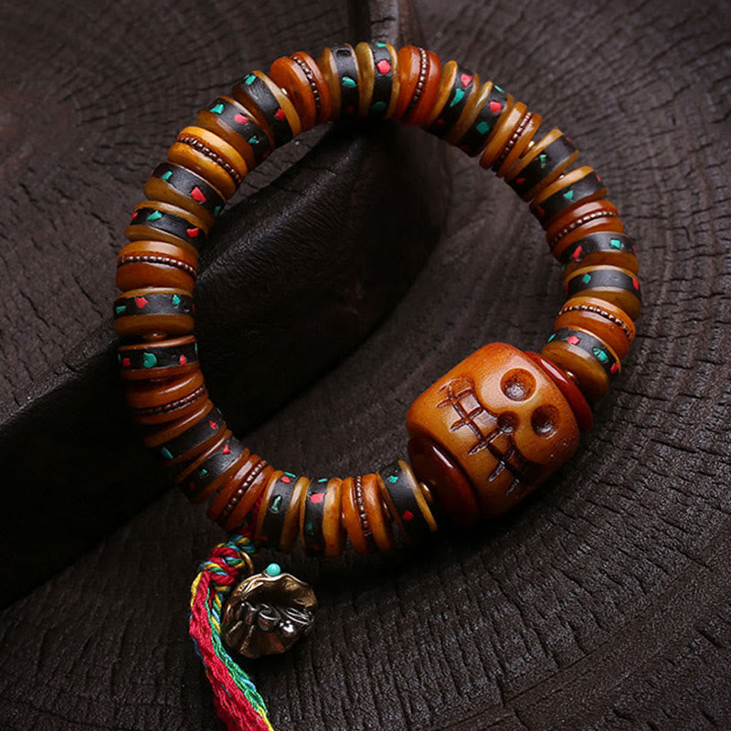 Tibet Bone Beads The Lord Of The Corpse Forest Reminders of Our Impermanence Bracelet