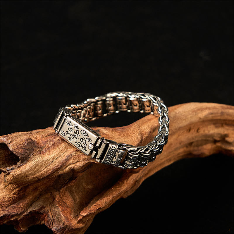 Tibetan Copper Om Mani Padme Hum Auspicious Clouds Peace Cuff Bracelet