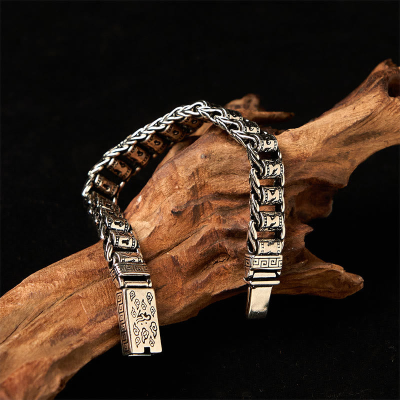 Tibetan Copper Om Mani Padme Hum Auspicious Clouds Peace Cuff Bracelet