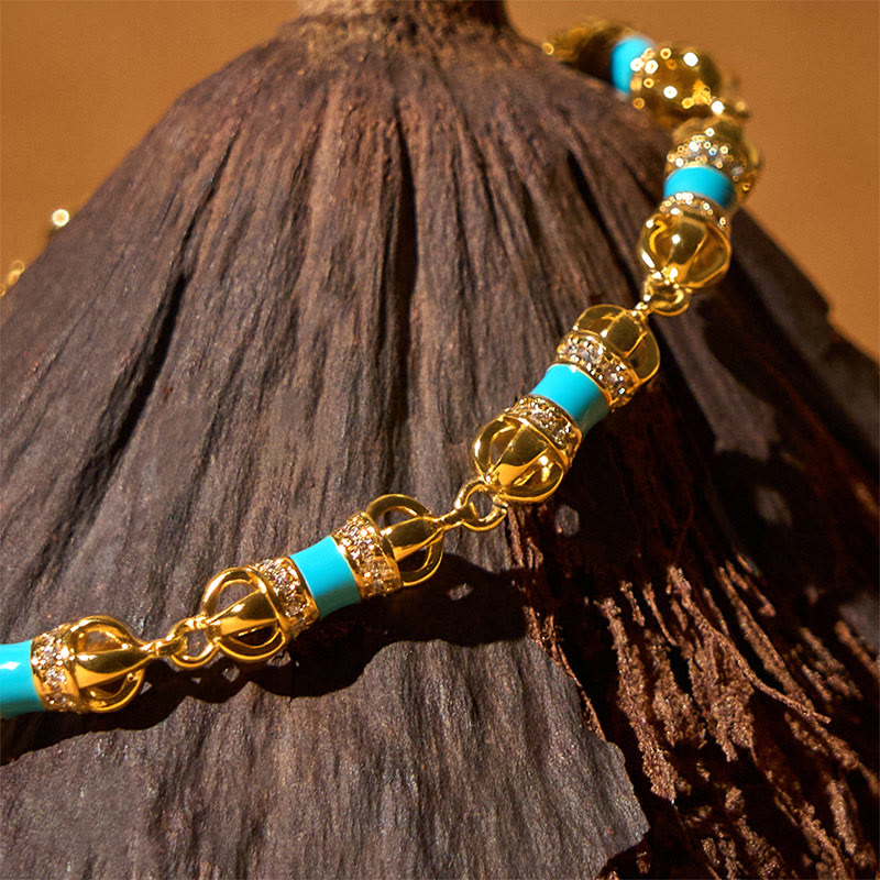 24K Gold Plated Brass & Copper Vajra Adjustable Bracelet